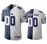 Men's Dallas Cowboys Customized Navy White Split Vapor Untouchable Limited Stitched Jersey,baseball caps,new era cap wholesale,wholesale hats